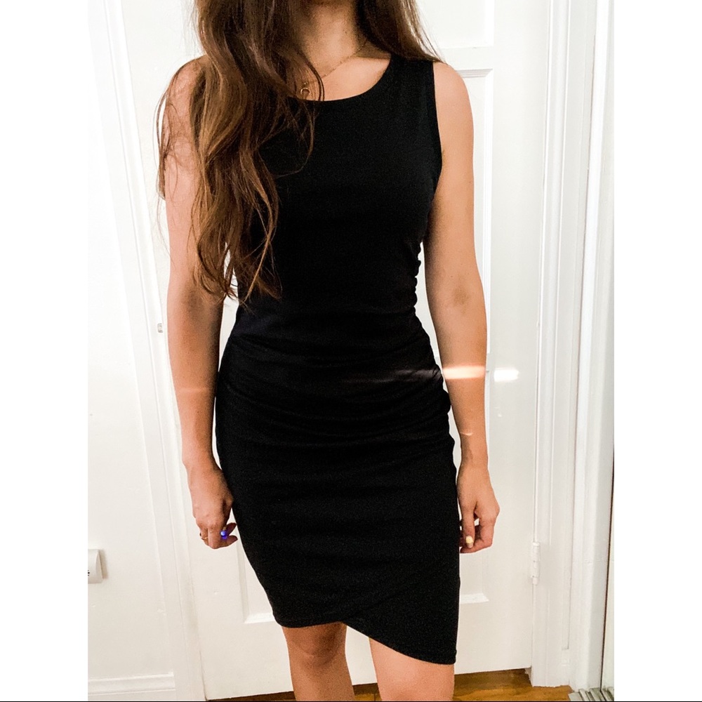Black mid length dress